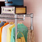 IZEUK Heavy Duty Rolling Garment Rack Wire Clothes Rack for Hanging Clothes (Chrome, 3 Tier with 2 Rod, 15.7" D x 45.3" W x 75.6" H)