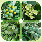 24 Inch Green Wreath for Front Door - Artificial Greenery Wreath with Berries, Indoor Outdoor All Season Year Eucalyptus Wreath for Farmhouse Home Decor, Spring Summer Fall Winter