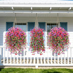 2 Bundles Fake Flowers for Spring Decor, Hanging Artificial Flowers for Outdoors, UV Resistant Spring Floral Stems for Porch, Window and Garden Decoration (2)