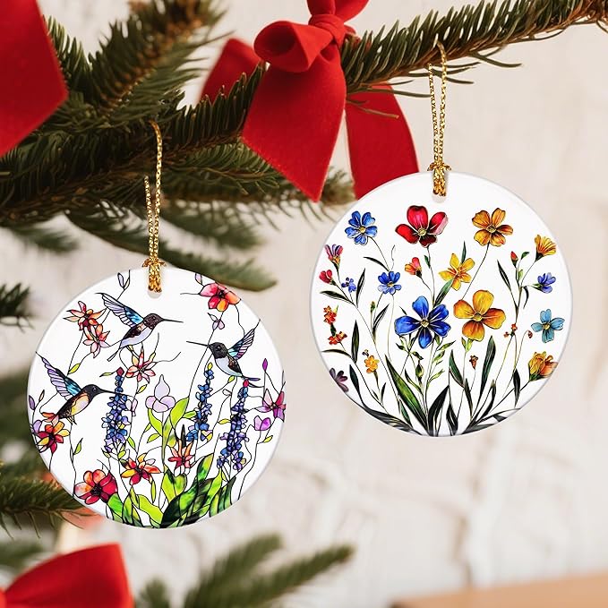 Flower Hanging Ornament, Christmas Ornaments, Xmas Decorations for Tree, Ornaments for Christmas Tree, Holiday Ornament, Flower Themed Gifts, Holiday Party Gifts, Xmas Gift Ideas - Wildflower