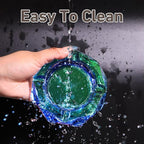 Coomin Crystal Glass Ashtray, Sparkly Cigar Cigarettes Ash Tray, Ashtrays for Smokers Indoor Office Home Desktop Tabletop, Unique Luxury Gifts for Men Women, Green
