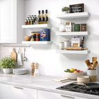Sorbus Floating Shelves for Wall – 16 Inch Floating Shelf for Kitchen, Bedroom, Living Room, Bathroom, Home & Wall Decor - Mounted Bathroom Shelves with Invisible Brackets (White, 4 Pack)
