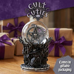 Nemesis Now Cult Cuties Circle of Mischief Snow Globe - Gothic Halloween Decor Indoor Figurine, Hand-Painted Resin Base, Glass Globe with Star Glitter, for Mom, Dark Fantasy Lovers