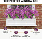 MACTING Artificial Flowers for Outdoors 12 Bundles Faux Outdoor Plants UV Resistant Plastic Silk Flowers No Fade for Planters Window Patio Porch Yard Indoor Garden Outside Summer Decorations(Purple)