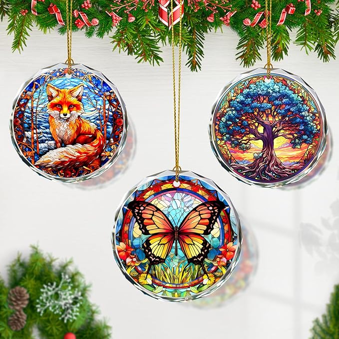 Stained Glass Butterfly Ornament - Christmas Tree Decor, Gift Exchange Present