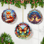 Stained Glass Butterfly Ornament - Christmas Tree Decor, Gift Exchange Present