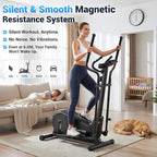 ANCHEER Elliptical Exercise Machine, Elliptical Trainer for Home Gym Exercise Equipment 550Lbs Max Weight, Ultra-Silent Elliptical Machine 16 Resistance Levels Pulse Rate Grips