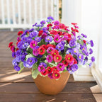 HyeFlora Artificial Flowers for Outdoors Spring Summer Decor, 6 Bundles Fake Daisy Silk Flowers for Outside Realistic UV Resistant Outdoor Faux Plants for Planters Porch Patio Garden Yard Home, Mixed