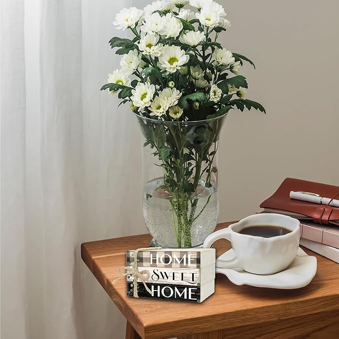 Mini Decorative Books For Home Decor, Small Wood Book Stack For Table Decor, Home Decor Book For Living Room Mantel, Farmhouse Stacked Books Decorative（L35）
