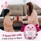 OASSIE Kindergarten Graduation Gifts for Kids - Positive Crochet Animals Axolotl - 6 7 8 9 10 11 12 Years Old Inspirational Birthday Preschool Teen Girl Gifts Trendy Stuff for Kids Teens