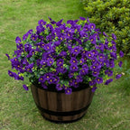 Lnoicy Artificial Flowers for Outdoor 12 Bundles Eucalyptus Fake Flowers for Planter,UV Resistant Fake Morning Glory for Home/Porch/Garden Decoration（Purple）
