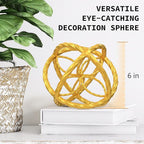 Decorative Sphere for Home Decor - Trendy Gold, Hand Painted, Modern Decorative Balls for Living Room, Bedroom, Kitchen, Bathroom, Office - Table Decorative Orbs for Centerpiece