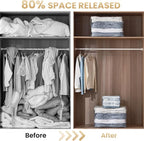 TAILI 6 Pack Vacuum Storage Bags, Cube Space Saver Bags Combo (3 Jumbo +3 Medium), Vacuum Seal Bags for Bedding, Clothing, Comforters, Blankets, Closet Oragnizer and Storage