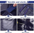 6 Pack Extra Large Heavy Duty Moving Bags with Reinforced Zipper & Wide Handles, Moisture-Resistant Storage Bins Packing Cubes for Clothes, College Dorm, Travel, and Home Organization, Dark Blue