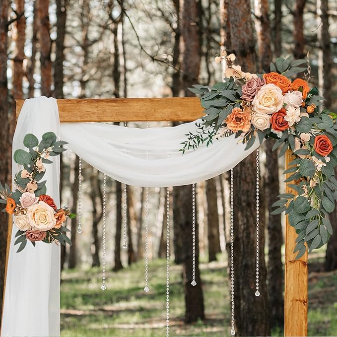 2Pcs Wedding Arch Flowers Kit Artificial Yellow Sunflower Swag with Eucalyptus Leaves 19.7Inch Decorative Floral Swag Wreath for Wedding Ceremony Party Home Decor