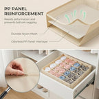 Beige 24 Grid 3 Pack Foldable Underwear Sock Storage Organizer, Non-Woven Fabric Closet Drawer Divider Bins for Socks, Ties, Baby Clothes, Dresser & Wardrobe Organization Boxes (Beige 3 Pack)