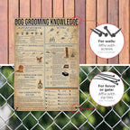 Dog Grooming Knowledge Metal Signs Poster, Vintage Decorations Wall Art Decor 16x12 Inches