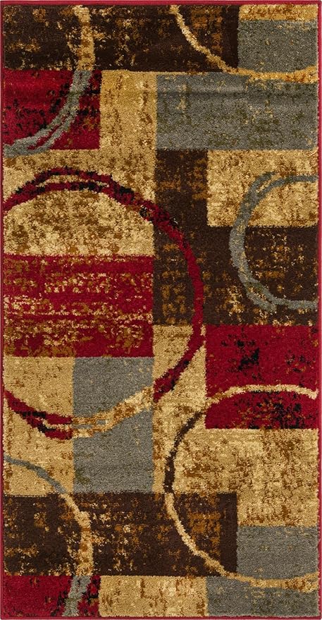 Unique Loom Barista Collection Area Rug - Kouillou (2' 2" x 3' 11" Runner, Multi/Brown)