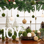 XmasExp 36PCS Velvet Christmas Ornaments Set Mixed Flocked Balls Ornaments Shatterproof Christmas Tree Decorations for Holiday,Party,Home（Mixed）