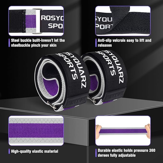 Booty Bands for Working Out, Blood Flow Restriction Bands for Women/Men, Adjustable Velcro Occlusion Resistance Bands BFR Training Bands for Glutes & Hip Building 2 Pack