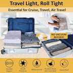 Cozy Essential Compression Bags for Travel - Travel Essentials - 12 Pack Space Saver Plastic Packaging Bags - No Vacuum Needed - Compression Packing Bags for Cruise Accessories