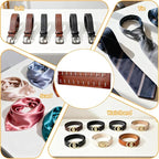 Belt Organizer Holder Wooden Belt Hanger for Closet Wall Mount Belt Storage Rack Tie Bra Scarf Hanger Holds Over 40 Large Belts (Brown)