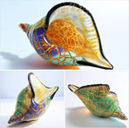 QFkris 8.4" Glass Conch Figurines, Hand Blown Seashell Art Figurine, Crystal Glass Paperweight, Home Decor Collectible Statue