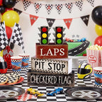 Lineshading 4 Pcs Racing Birthday Party Decoration Race Car Table Decorations Wooden Traffic Light Decor Racing Car Table Centerpieces for Photo Props Decor Birthday Party Supplies