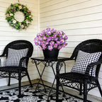 6 Pcs Artificial Petunia Flowers for Outdoor, Fake Spring Petunias Faux Silk Flowers for Outdoors UV Resistant Plants for Planters Garden Porch Patio Window Box Indoor Table Decor(Violet Lotus)