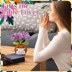 Wavwavw 6 Pcs Christian Gift for Women Inspirational Religious Gifts Positive Faith Scripture Crochet Handmade Bible Verse Crochet Doll with Prayer Card for Vbs Church(Forget Me Not)