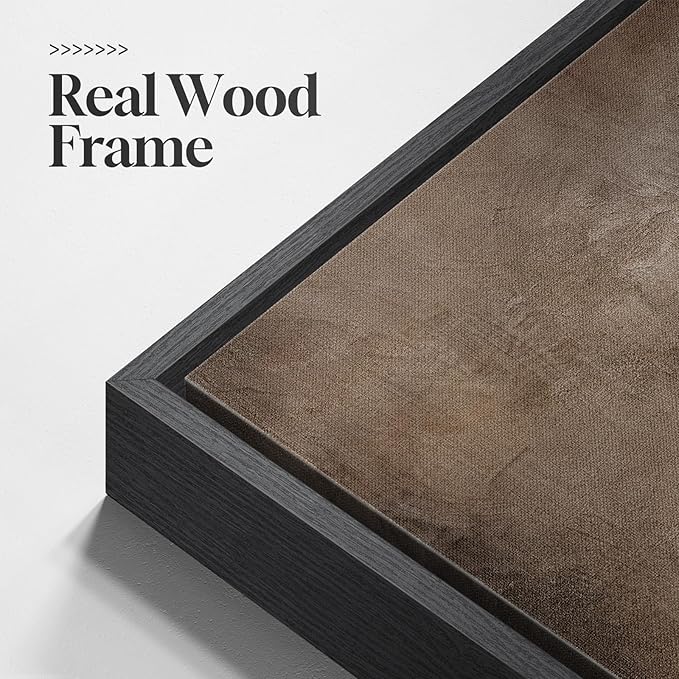 Framed Neutral Abstract Wall Art, Modern Brown Canvas Prints Artwork for Walls, Contemporary Minimalist Square Pictures for Living Room Bedroom Dining Room Hallway Office Wall Decor, 30x30 In
