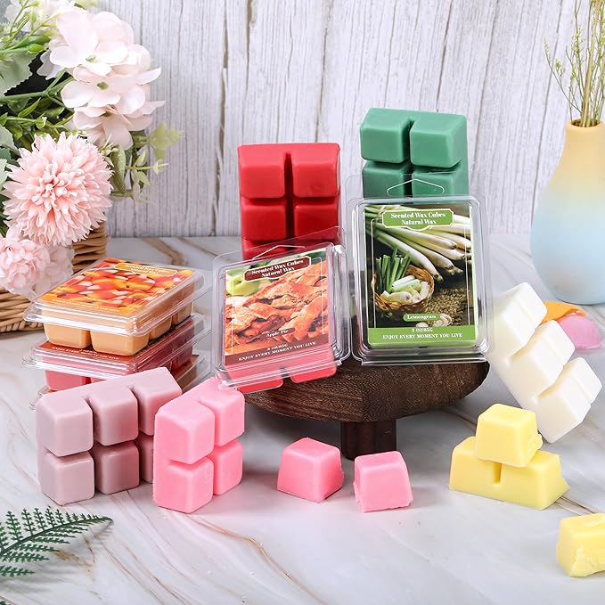 Wax Melts - Natural Ingredients with Intense & Long-Lasting Fragrance, Variety of Scents (Apple Pie, Snickerdoodle, Pumpkin Spice & More) - Perfect for Home, Office, and Gifting