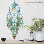 Dream Catchers, Large Dream Catchers for Bedroom Adult Crystal Tree of Life Dream Catcher Wall Decor with Turquoise Hanging Ornament Teen Dorm Room Decor Festival Gift