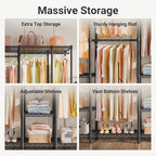 VIPEK V50 Extra Large Portable Closet Rack Bedroom Armoire Freestanding Wardrobe Closet, Heavy Duty Clothes Rack Multi-Functional Metal Clothing Rack for Hanging Clothes, Max Load 1300lbs, Black