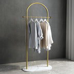 Freestanding Clothing Rack with Marble Base,Modern Arch Gold Garment Rack for Small Spaces,Sturdy Metal Coat Rack,Clothes Racks for Hanging Clothes in Bedroom,Closet,Entryway,Boutique Display