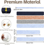 Cork Board for Walls - 8 Pack Felt Pin Board Bar Strips - Self-Adhesive Lightweight Bulletin Board - Cork Board for Office with 40 Push Pins No Damage for Wall