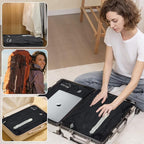 ONTYZZ Vacuum Bags for Travel, Reusable Vacuum Compression Bag, Recycled IPX8 Waterproof Space Saver Bag for Luggage/Camping/Home Storage (3 Pack with Air Pump-Black)