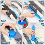 15 Jumbo Vacuum Storage Bags, Vacuum Seal Bags for Clothing Space Saver Compression Storage Bag with Hand Pump Extra Large for Clothing Travel Comforters Blankets Pillow Bedding Duvets Clothes