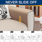 Remote Control Holder for Armchair, Couch Caddy Organizer TV Remote Holder for Recliner Couch With 6 Pockets, Non-Slip Arm Chair Caddy Bedside Table Organizer for Magazine, Tablet, Phone (Beige)