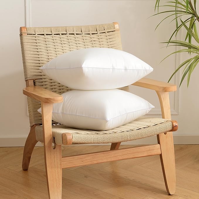 Oubonun 12x20 Outdoor Pillow Inserts (Pack of 4) - Square Waterproof Throw Pillow - Decorative Throw Pillows Insert for Couch Sofa Bed Patio Furniture - White Pillows