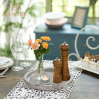Hanobe Decorative Tray for Coffee Table: Round Candle Plate Holder Centerpieces for Dining Room Kitchen - Wooden Farmhouse Tray Vintage Home Decor