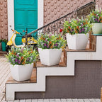 8 Bundles Artificial Flowers for Outdoors Faux Plants Greenery Shrubs UV Resistant for Porch Balcony Patio Garden Home Decor