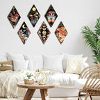 Qunclay 6 Pcs Witchy Gothic Wall Decor Rustic Boho Home Decor Sun Moon Mushroom Phases Wall Art Gothic Star Hanging Wooden Decoration Farmhouse Pediments for Bedroom Living Room Gallery(Mushroom)