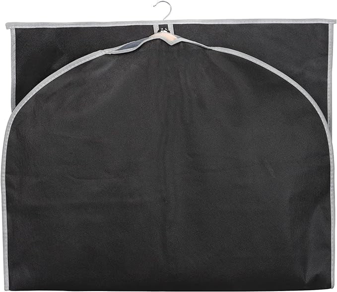 Syeeiex 40" Suit Bag, Set of 5 Garment Bags for Hanging Clothes, Suit Bags for Closet Storage, Garment Bags for Storage Suits,T-shirts, Jackets and Coats(Black & Grey)
