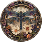 Vintage Dragonfly Sign Metal Sign Retro Round Tin Sign Aluminum Sign for Farmhouse Yard Home Bar Bedroom Wall Decor 12 Inch