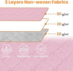Fab totes 24 Gallons Clothes Storage, Foldable Thick Fabric Blanket Storage Bags, Containers for Organizing Bedroom, Closet, Clothing, Comforter, Organization with Handle (4 Pack,Pink)