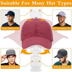Hat Racks for Baseball Caps,Hats Rack Organizer Hold Up to 20 Hats,Hat Organizer for Baseball Caps Hat Holder Storage Display Adhesive/Wall Drilled for Wall,Door,Closet,Hat Racks for wall (1PK, Clear)