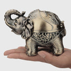 LAUYOO Metal Elephant Ashtray with Lid Windproof Ashtrays Outdoor, Indoor Ashtray for Weed, Vintage Practical Decoration Ash trays for Cigarettes Great Gift for Men Women-Bronze