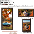 KTKDE 20x40 Picture Frame Set of 3, Poster Frame Wooden Walnut 40 by 20 in for Pictures and Art Prints, Exhibition, Caffe Large Frame for Photos, best gift