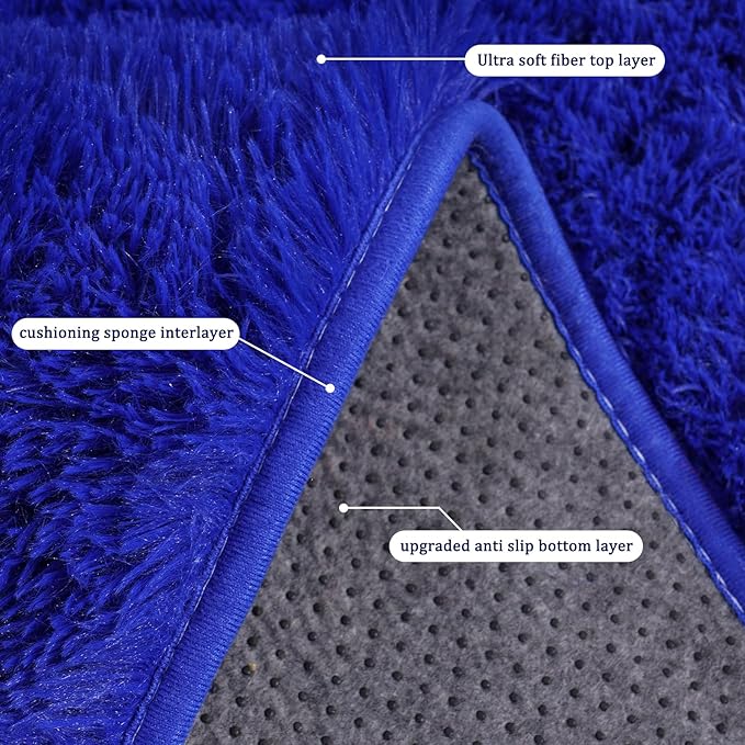 Rugs for Living Room 5x7, Soft Shaggy Modern Shag Area Rug for Bedroom, Upgrade Non-Slip Plush Fluffy Carpet for Kids Boys Girls Room Home Decor Aesthetic, Royal Blue